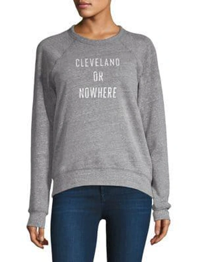 Knowlita Cleveland Or Nowhere Raglan Sweathshirt In Grey Silver