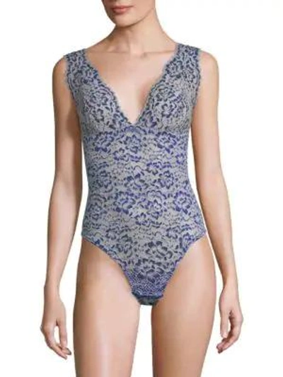 Cosabella Pret Lace Bodysuit In Navy Blue