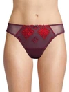 Chantelle Women's Champs Elysses Lace Thong In Camaieu Red