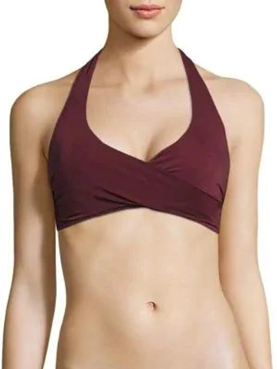 Heidi Klein Body Wrap Bikini Top In Burgundy