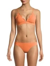 Marysia Fixed Triangle Bikini Top In Terracotta