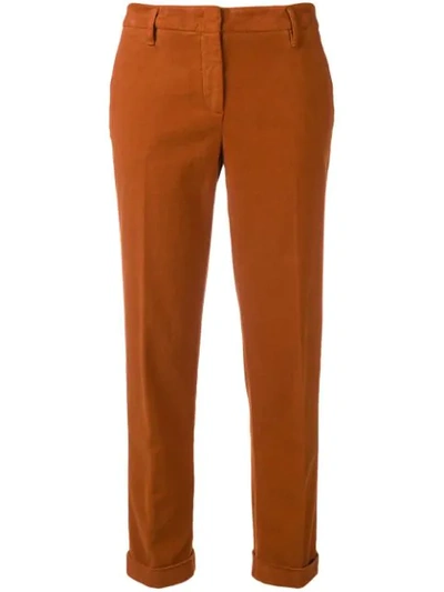 Aspesi High Waisted Trousers In Orange