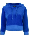 Juicy Couture Swarovski Personalisable Velour Hooded Pullover In Blue