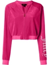 Juicy Couture Swarovski Personalisable Velour Crop Jacket In Pink
