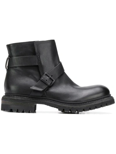 Del Carlo Buckled Ankle Boots - Black