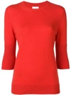 Barrie Classic Cashmere Sweater In Red