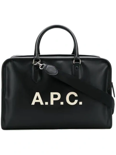 Apc Logo Print Tote Bag In Black
