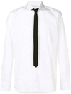 Neil Barrett Classic Contrasting Tie Shirt In White