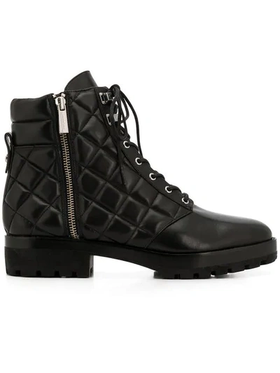 Michael Michael Kors Rosario Leather Combat Boots In Black