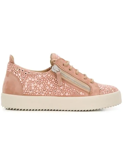 Giuseppe Zanotti Gail Crystal Trainers In Pink
