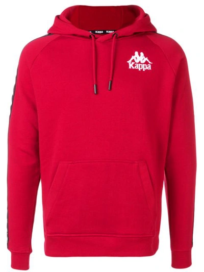 Kappa Logo Stripe Hoodie In Red