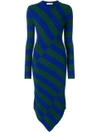 Altuzarra Asymmetric Stripe Dress - Blue