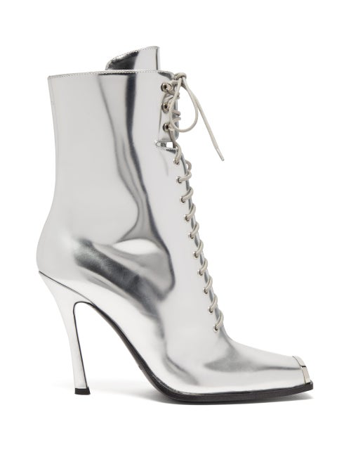 Calvin Klein 205w39nyc Windora Lace-up Leather Boots In Silver | ModeSens