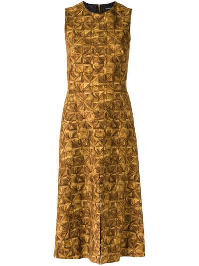 Andrea Marques Flared Dress - Brown
