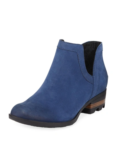 Sorel Lolla Cutout Waterproof Booties In Blue