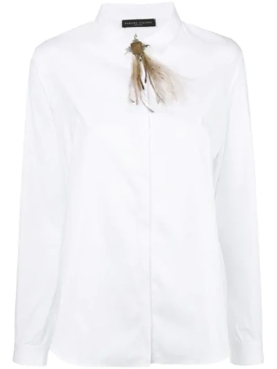 Fabiana Filippi Feather Button Detail Shirt - White