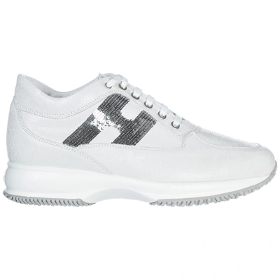 Hogan Women's Shoes Leather Trainers Sneakers Interactive In White