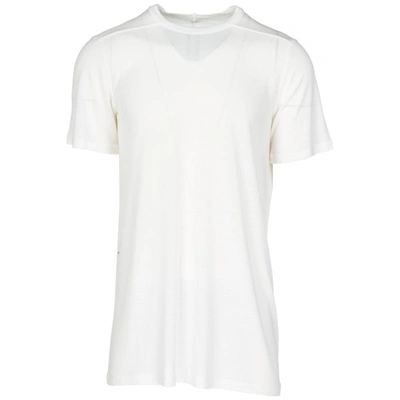 Rick Owens Men's Short Sleeve T-shirt Crew Neckline Jumper In White