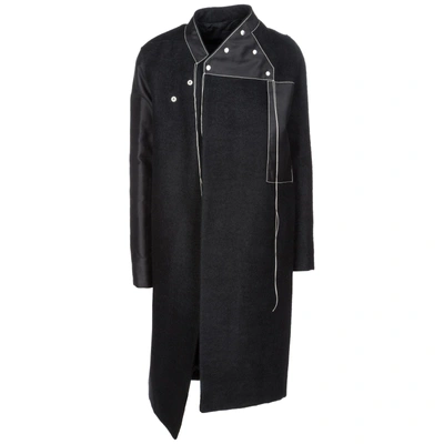 Rick Owens Men's Coat Overcoat In Lana In Grey