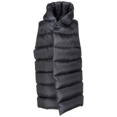 Rick Owens Men's Nylon Waistcoat Body Warmer Jacket Padded In Black