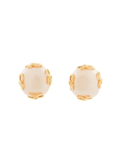 Pre-owned Chanel Vintage Cc Earrings - Gold