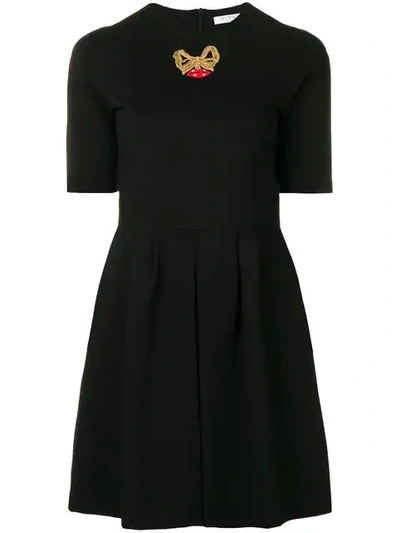 Vivetta Embroidered Bow Dress In 999 Black