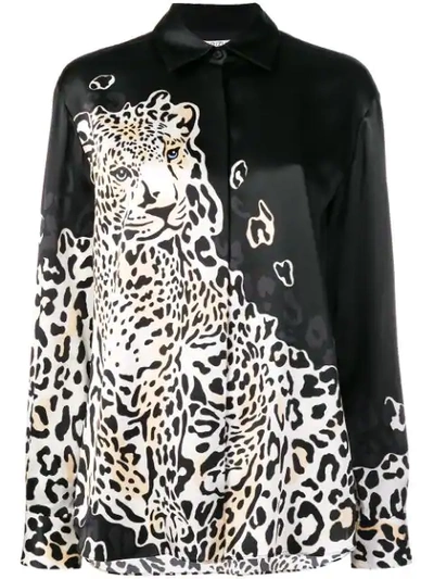 Krizia Vintage Leopard Figure Shirt - Black
