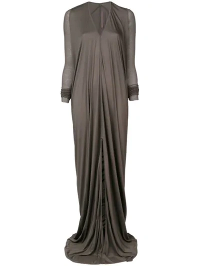 Rick Owens Lilies Gathered Front Maxi Dress - Brown