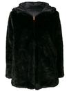 Save The Duck Waterproof Reversible Hooded Faux Fur Coat In Brown
