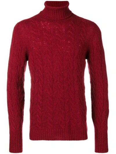 Drumohr Knitted Turtleneck Sweater In Red