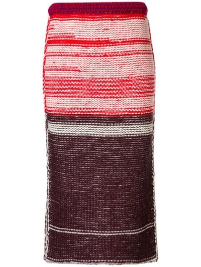 Calvin Klein 205w39nyc Knitted Midi Skirt In Red