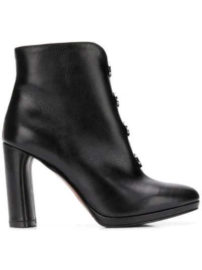 Albano Round Stud Detail Boots In Black