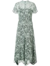 Proenza Schouler Mock-neck Allover Printed Lace Midi Dress In Spearmint
