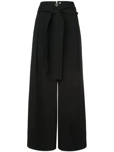 Proenza Schouler High-waist Paperbag Wide-leg Pants In Black