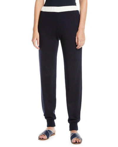 Loro Piana Baby Cashmere Jogger Pants In Navy