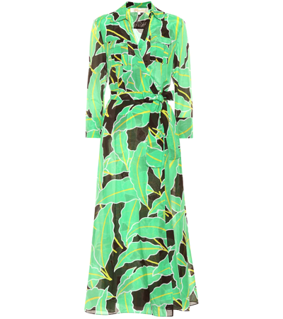 Diane Von Furstenberg Clarem Cotton-blend Voile Wrap Dress In Multicoloured