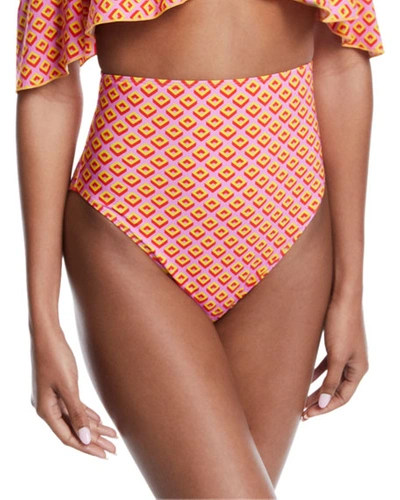 Diane Von Furstenberg Hayworth High-waist Printed Bikini Swim Bottoms