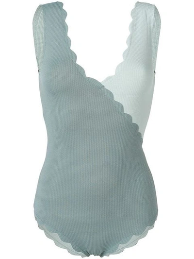 Marysia Canyon Point Scalloped Maillot One-piece Swimsuit In Blue