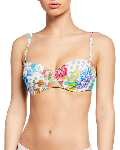 Johnny Was Maui Printed Underwire Bikini Swim Top In Multi
