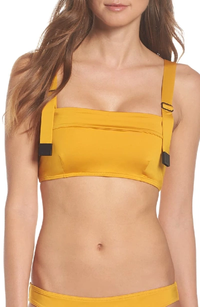 Mei L'ange Lynn Utility Colorblock Bikini Swim Top In Spectra-yellow
