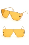 Tom Ford Spector 72mm Geometric Sunglasses - Shiny Yellow Gold/ Orange