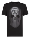 Philipp Plein T-shirt Black Cut Round Neck Skull