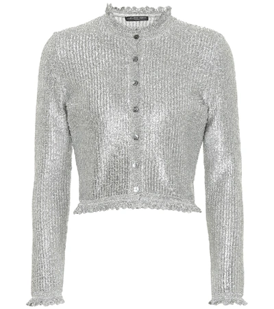 Alexander Mcqueen Silvertone Ribbed Button-front Cardigan