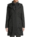 Post Card Kamet Hooded Down Parka Coat W/ Underlay In Black