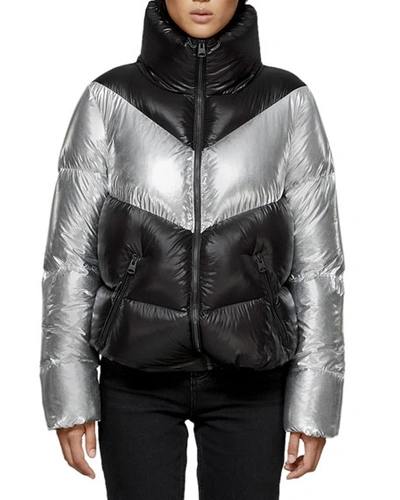 Mackage Jess Colorblock Puffer Jacket In Black