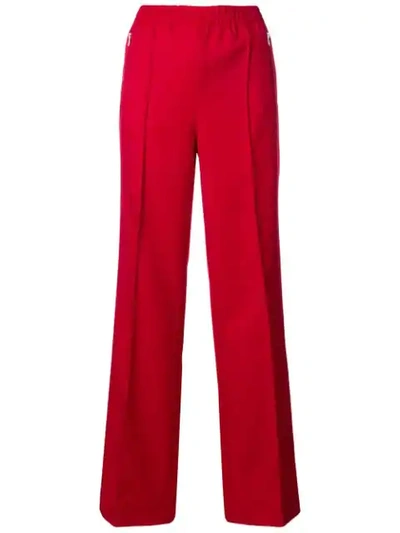 Prada Flared Leg Track Pants In Red