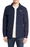 Patagonia 'fjord' Flannel Shirt Jacket In Navy Blue