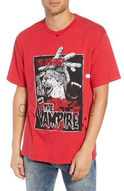 The Kooples Vampire Distressed Graphic T-shirt In Red