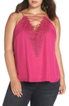Wayf Posie Strappy Camisole In Pink Berry