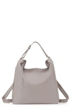 Allsaints Kita Convertible Leather Backpack - Grey In Natural Grey